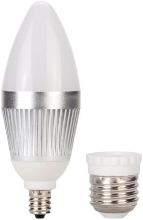 Globe Electric 7805101 lustre de 25 watts LED Max Base de candelabros de lâmpada de 4 watts com conversor de base