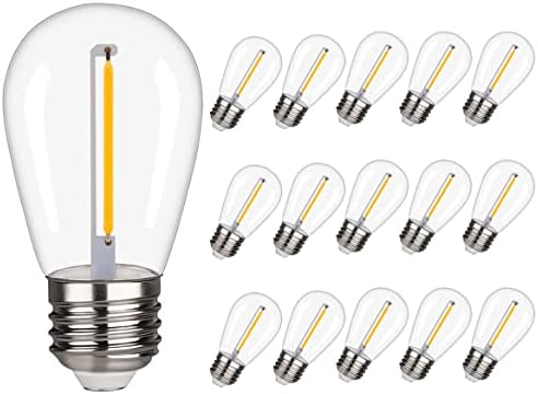 Lâmpadas de reposição S14 Lâmpadas LED E26 Base LED vintage Edison Filamento Bulbos 1W equivalente a