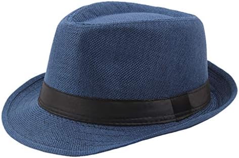 Masculino sólido vintage panamá chapéu chapéu chapéu de sol com banda preta banda clássica fedora