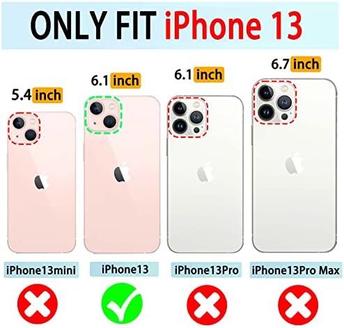 Vanavagy iPhone 13 Carteira para mulheres e homens, o iPhone 13 Flip Leather Cell Phone Case suporta carregamento