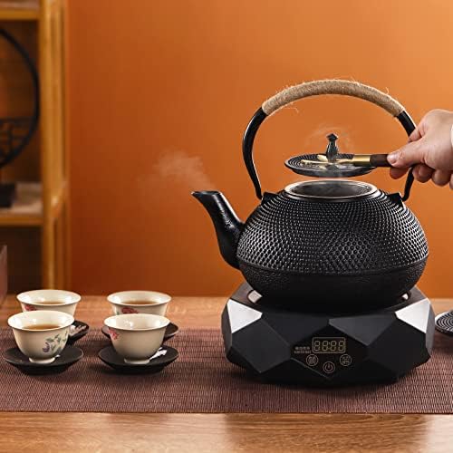 Bule de ferro fundido com infusor, Belibuy Japanese Tea Kettle fogão com infusor de aço inoxidável removível,