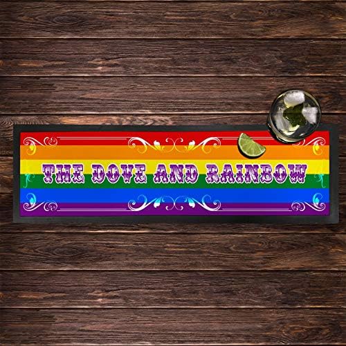 Bang Tidy Roupas personalizadas Mat Runner Mat - Novelty Beer Gifts for Home Bars - Gay Pride Flag