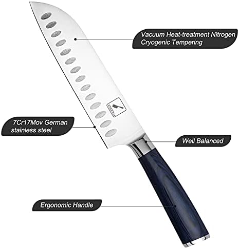 faca de faca de cozinha de 7 polegadas IMARKU SANTOKU 7 polegadas faca de chef japonesa de faca