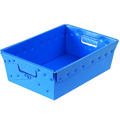 Caixas de armazenamento nidable plástico Aviditi, 23 x 15 x 16 polegadas, azul para organizar casas,