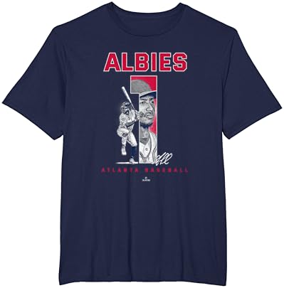 Número e retrato Ozzie Albies Atlanta MLBPA T-shirt