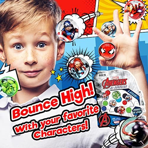 Ja-ru Marvel Spiderman Bouncy Balls Superballs Super Hi Bounce 1,2 Fidget Balls Small Toys for Kids Prize Premium