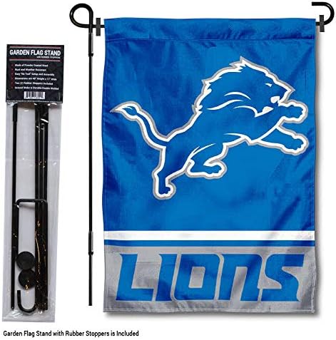 Bandeira do jardim de Detroit Lions com suporte