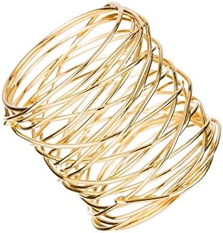 Anéis de guardanapo de ouro de voyiuu, elegantes anéis de guardanapo de malha de metal de ouro