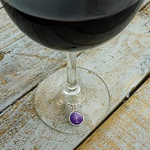 O Senhor dos Anéis da Árvore de Gondor Wine Glass Charm Drink Marker