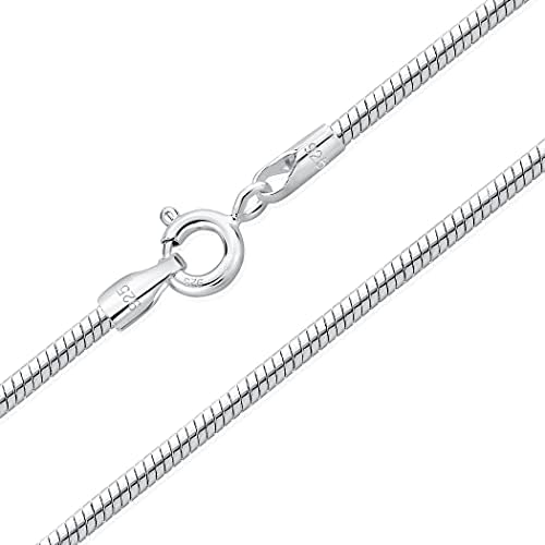 DTPSILVER® 925 Prata esterlina Corrente/colar de cobra muito/fina - anel de mola ou fecho de lagosta