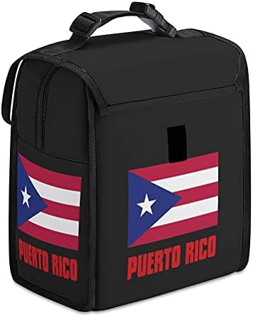 Orgulho da bandeira de Porto Rico reutilizável bolsa de lanchone