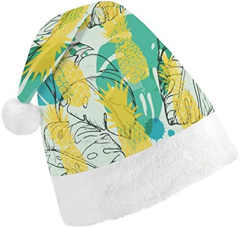 Chapéu de Papai Noel de Natal, chapéu de férias de Natal de abacaxi tropical para adultos, Hats de Natal de Comforto Unisex para Chapéus de Natal para Ano Novo Festivo Festas de Festas
