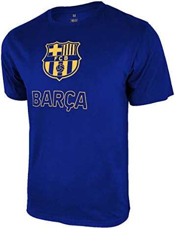 T-shirt oficial de futebol do FC Barcelona para homens, camisetas de algodão da tripulação de manga curta,