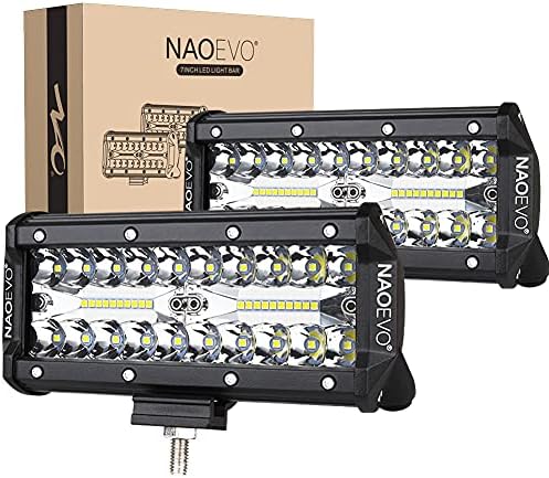 Naoevo 7 polegada LED LEV BAR, 240W 24.000LM Offroad Fog Light Lights de condução PODS LED com
