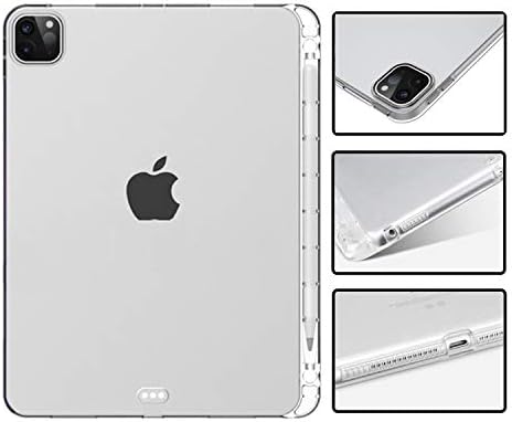 Arlgseln Clear iPad Pro 12.9 2020 Case com portador de caneta, capa de capa de choque transparente
