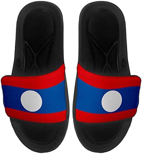 Sandálias/slides de slides/slides expressos para homens, mulheres e juventude - bandeira do Laos - Flag do Laos