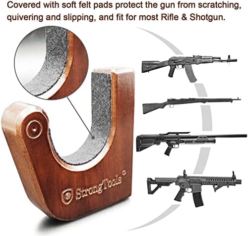 StrongTools Mount Mount Handgun Hanger, Rack de pistola para gancho de rifle seguro ou de gabinete/madeira,