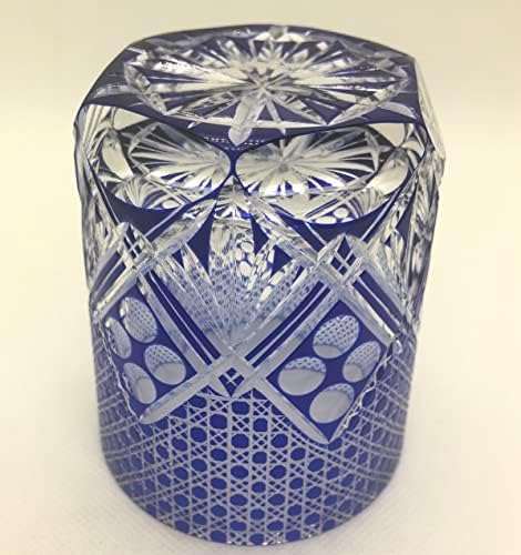Ilusão cesta octogonal Kiriko Glass, Rock Glass, Whisky Glass, PaulOwnia Box, Workshop Promitsu Kiriko, Made