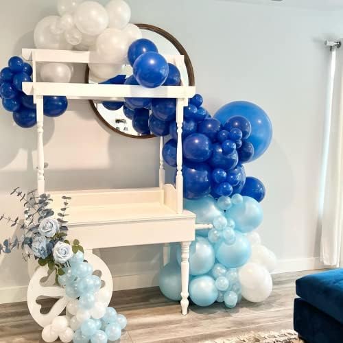 Baby Bel Blue Balloons Kit Kit-Royal azul azul azul preto azul metálico para a festa de aniversário do menino decoração de chá de bebê
