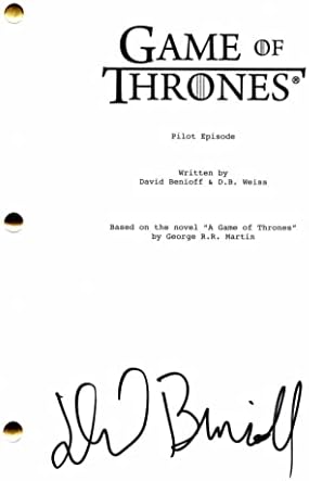 David Benioff assinou o Autograph Game of Thrones Script Full Pilot - conseguiu o criador e escritor muito raro