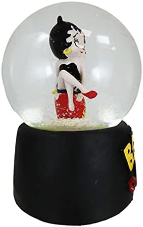Coleção de novidades da Ebros Gift Betty Boop Whimsical Glitter Globe 5.25 Alto 100mm Globos de neve coloridos Decor estatueta