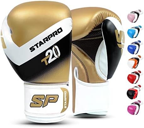 Luvas de boxe para adultos Starpro T20 e luvas de boxe - socos fortes e eternos - luvas de kickboxing