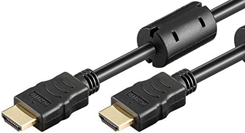 GOOBAY 31909 Cabo HDMI de alta velocidade com Ethernet, banhado a ouro, preto, 6 mm de diâmetro, comprimento