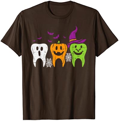 Dentes Ghost Pumpkin Witch Bruxa fofa de Halloween Dentist Gift T-shirt