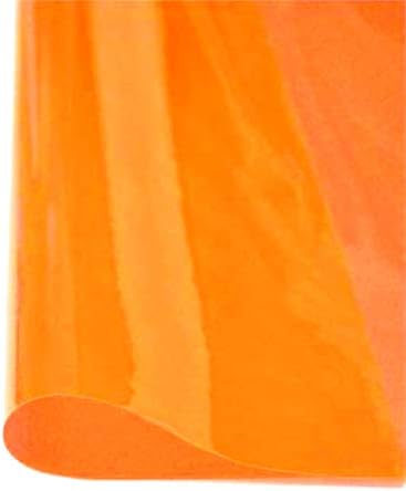 Tecido de vinil transparente de laranja - PVC de calibre 10 - vendido pelo quintal - 54 polegadas de largura
