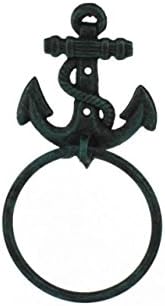 Toalheiro de âncora de ferro fundido 8,5 polegadas - decoração de âncora - arte da parede de metal