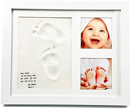 Lisjiaos Baby Handprint & pegada Kit de quadros, moldagem de argila e memória de lembrança, Presente de registro