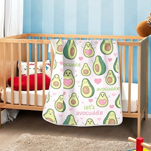 Cobertores de bebê de frutas de abacate fofos 30 x 40 em rosa coração cobertor de berço recém -nascido