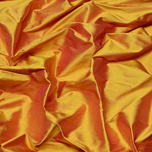 Sunset Gold Shantung seda, tecido de seda, no quintal, 54 de largura