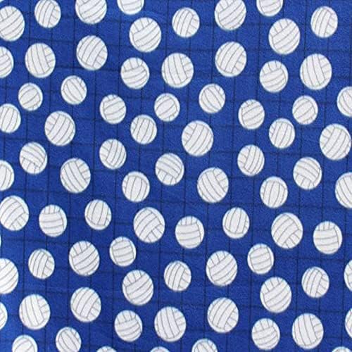 Pico Textiles Volleyballs Blue Blue Lã Fabric - 15 jardas parafuso - Multi Collection - estilo# 1051