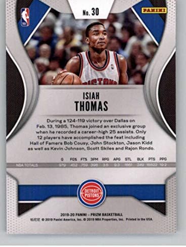 2019-20 Panini Prizm 30 Isiah Thomas Detroit Pistons NBA Basketball Trading Card