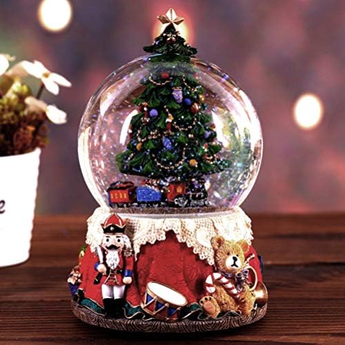 Besportble 1pc Christmas Crystal Ball Box Christmas Tree Music Box Desktop Ornament