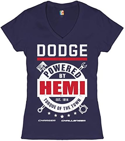 Dodge Powered By Hemi Women's Feminina-V-Shirt Charger Challenger licenciado Tee