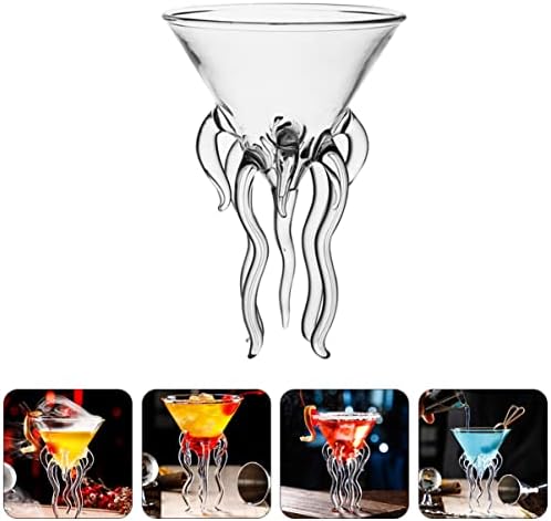 2pcs Martini Octopus Bouquet Coupe suco, copo de coquetel exclusivo, presentes homens peixes festas de