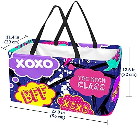 Lorvies Reutilable Grocery Bags Caixas de armazenamento, bolhas pop bolhas de compras coloridas