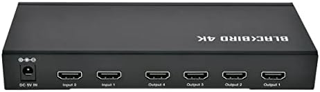 Monoprice Blackbird 4K 2x4 Splitter e Switch HDMI - Black | 4K @ 30Hz Dolby Truehd Suporte e incorporado
