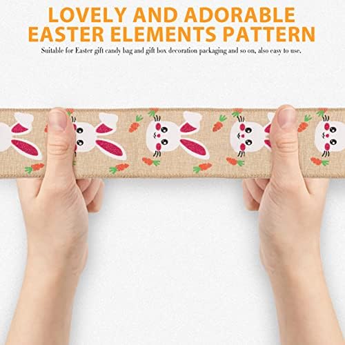 Abofan Easter Wired Bords Ribbon 2023 Chinês Ano Novo Craft Rapbon Ribbon Fabric Decorativa Rollo