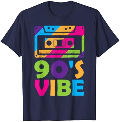 Roupa de festa de fantasia estética retrô - camiseta da vibração dos anos 90