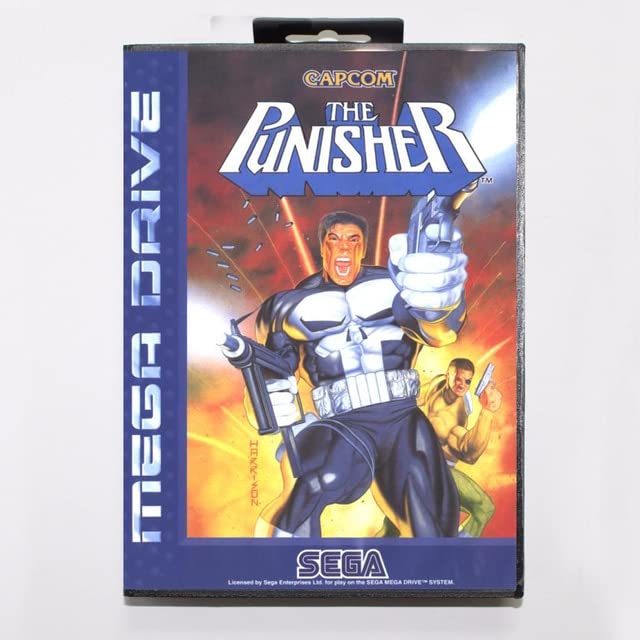 O cartucho de jogo de jogo do punisher 16 bits MD Card com caixa de varejo para Sega Mega Drive para Gênesis-US Box 2