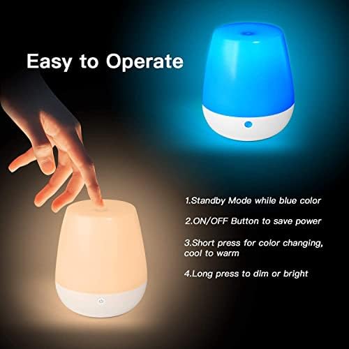 Baby Night Light for Kids - USB Recarregável Pequeno Touch Night Light - Nursery Night Light para amamentar, dormir