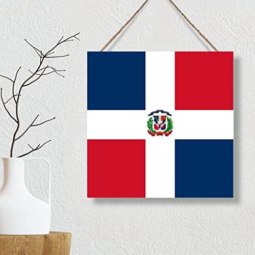 Bandeira da República Dominicana Bandeira da parede de madeira SILH