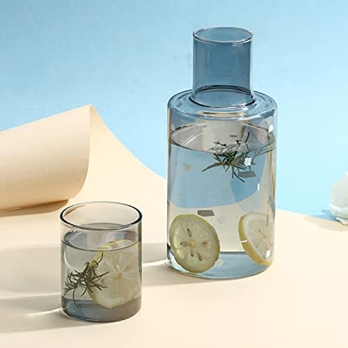 Jarro aquático 33,8 oz de vidro de vidro de alto borossilicato com água com copo de água alta temperatura resistente