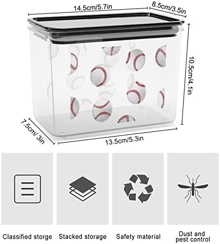 Contêineres de armazenamento de bola de couro de beisebol Caixa plástica transparente com tampas de lixeiras reutilizáveis