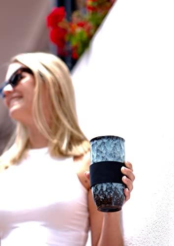 Viajante Universal XL - Caneca de café em cerâmica de 20 onças. Copo extra grande e reutilizável com tampa