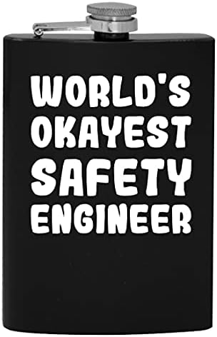 Engenheiro de Segurança Mais Ok do Mundo - 8 onças de quadril bebendo balão de álcool