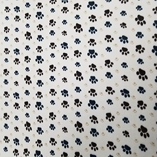 Pico têxteis de cachorro multi colorido patas allover lã Fabric - 15 jardas parafuso - estilo pt1078